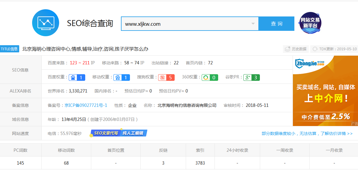 心理咨询网站优化案例(图1)