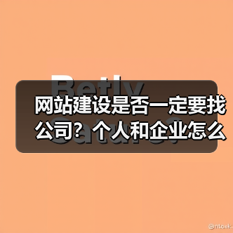 网站建设是否一定要找公司?个人和企业怎么选(图1) 网站建设是否一定要找公司?个人和企业怎么选(图1)